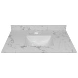 31 in./ 37 in./ 43 in. Carrara White Engineered Stone Bathroom Vanity Top with Ceramic Sink