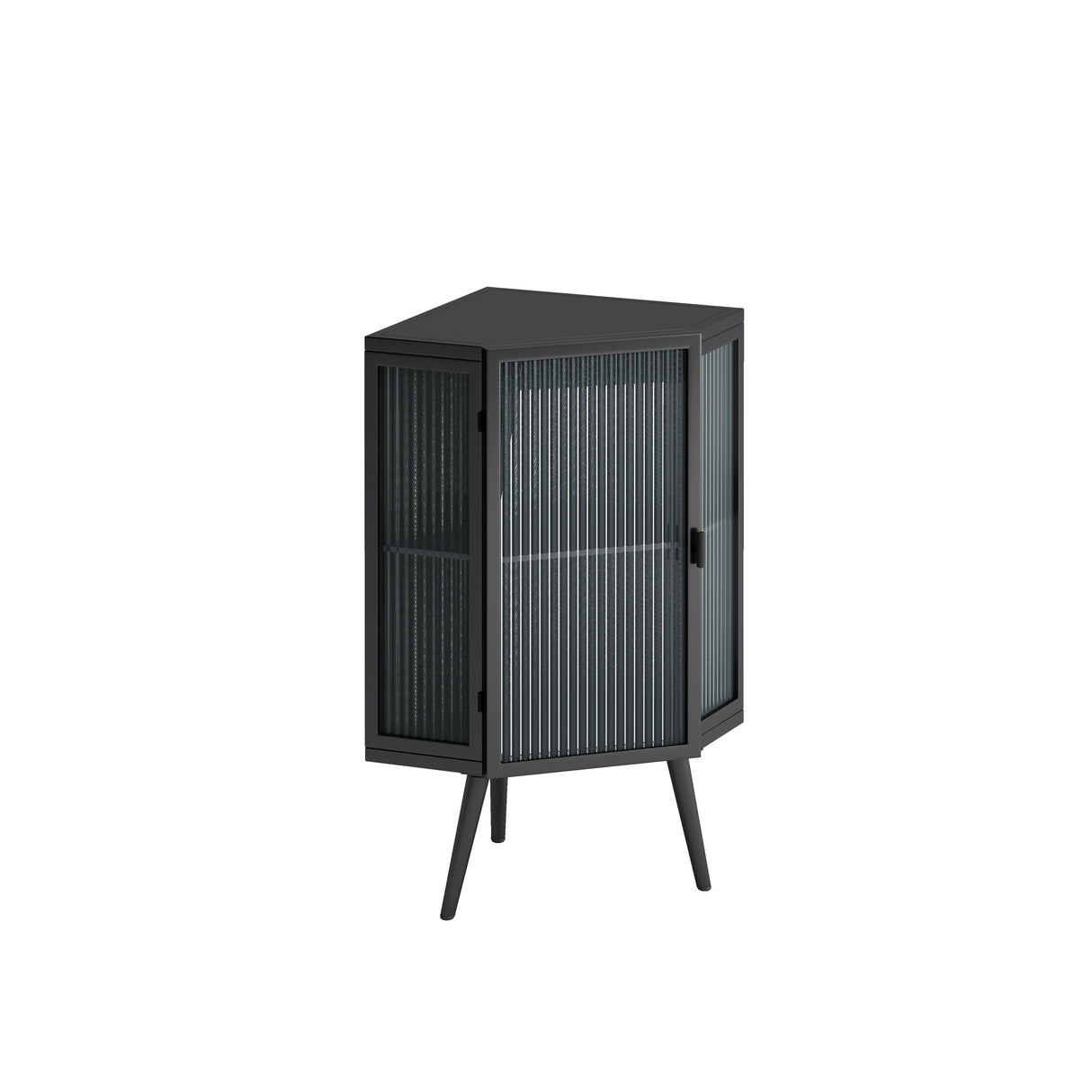 31.5 in. H Metal Floor Corner Cabinet with Adjustable Shelf
