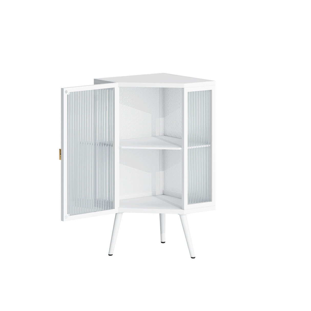 31.5 in. H Metal Floor Corner Cabinet with Adjustable Shelf