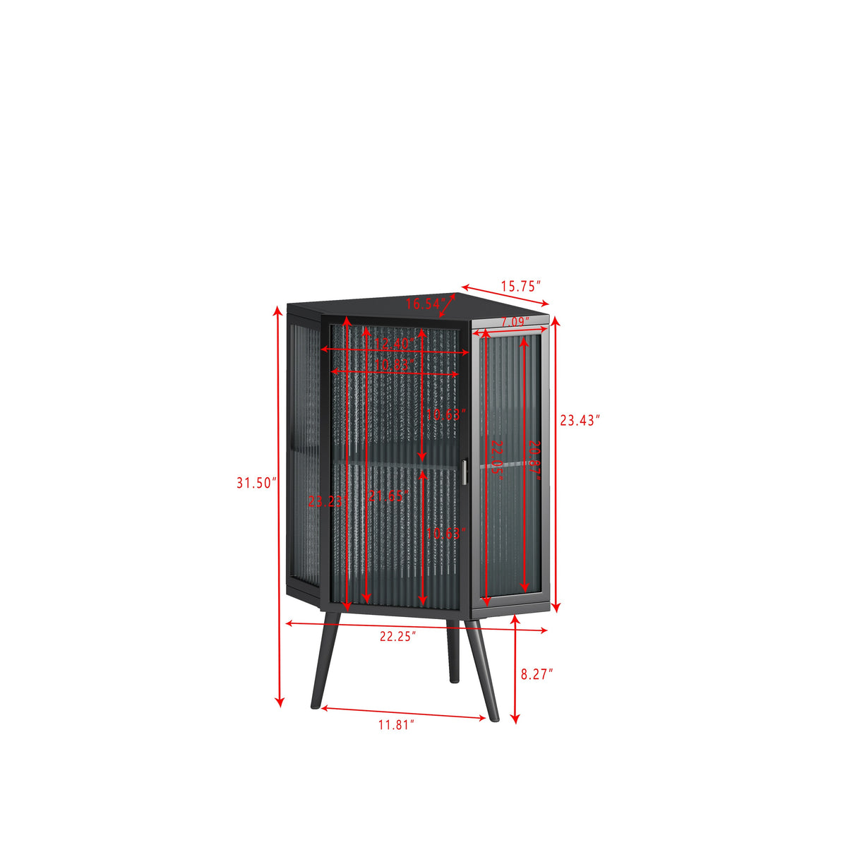 31.5 in. H Metal Floor Corner Cabinet with Adjustable Shelf