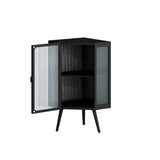 31.5 in. H Metal Floor Corner Cabinet with Adjustable Shelf