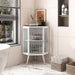 31.5 in. H Metal Floor Corner Cabinet with Adjustable Shelf