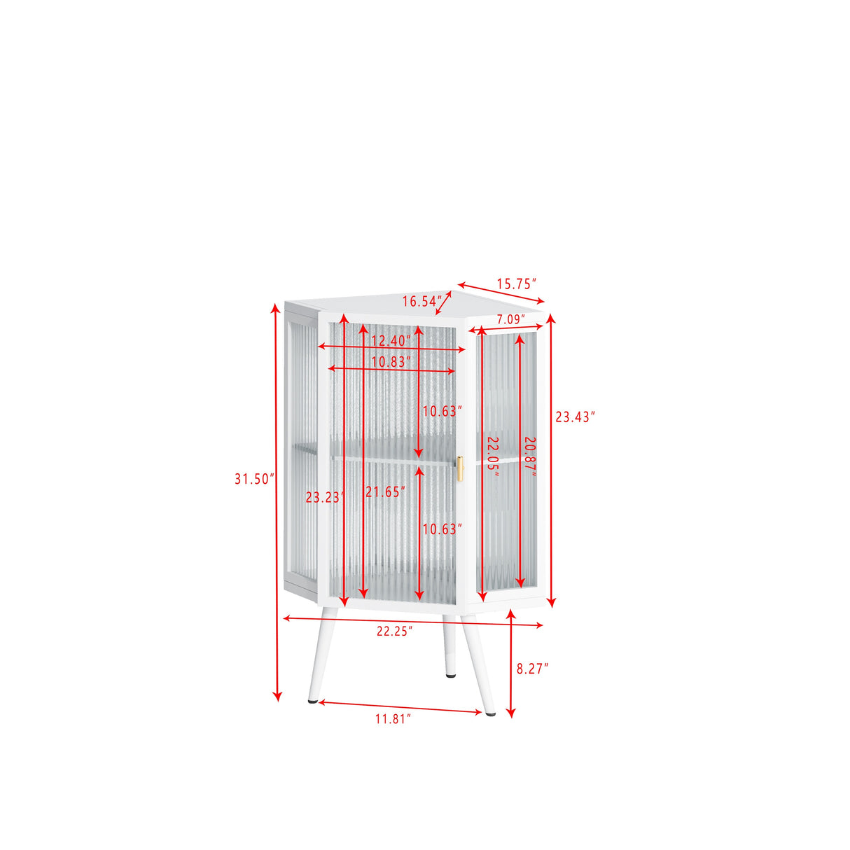31.5 in. H Metal Floor Corner Cabinet with Adjustable Shelf