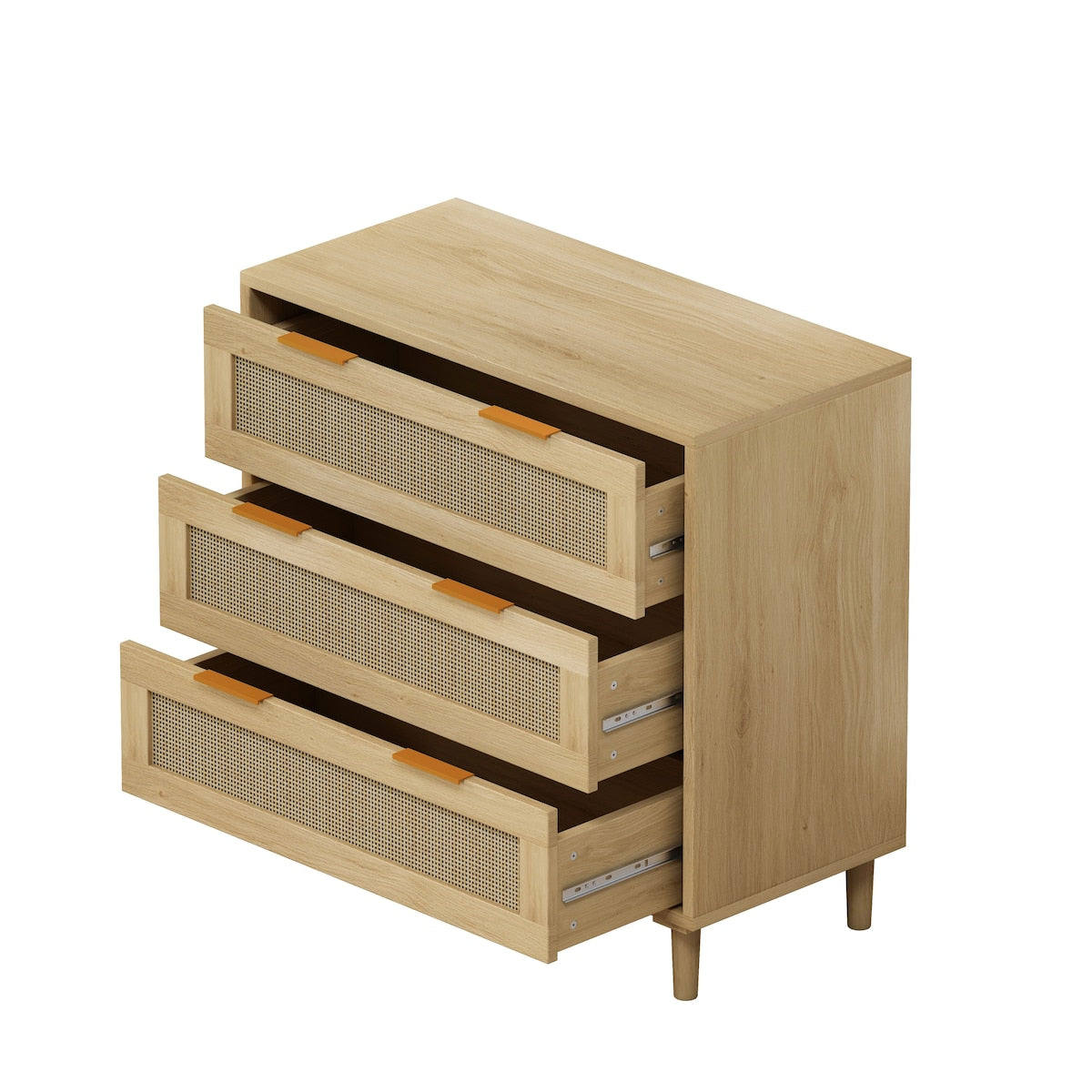 31.50"3-Drawers Rattan Storage Cabinet Rattan Drawer,for Bedroom,Living Room,Dining Room