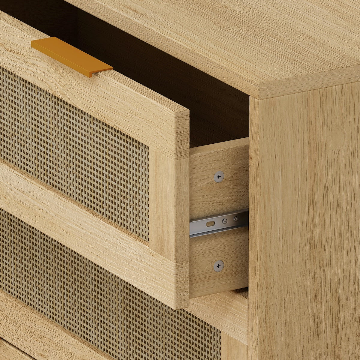 31.50"3-Drawers Rattan Storage Cabinet Rattan Drawer,for Bedroom,Living Room,Dining Room