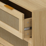 31.50"3-Drawers Rattan Storage Cabinet Rattan Drawer,for Bedroom,Living Room,Dining Room