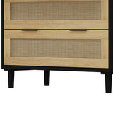 31.50"3-Drawers Rattan Storage Cabinet Rattan Drawer,for Bedroom,Living Room,Dining Room