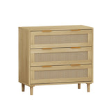 31.50"3-Drawers Rattan Storage Cabinet Rattan Drawer,for Bedroom,Living Room,Dining Room
