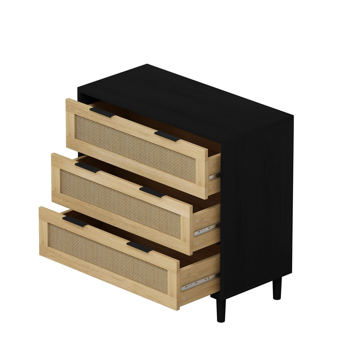 31.50"3-Drawers Rattan Storage Cabinet Rattan Drawer,for Bedroom,Living Room,Dining Room