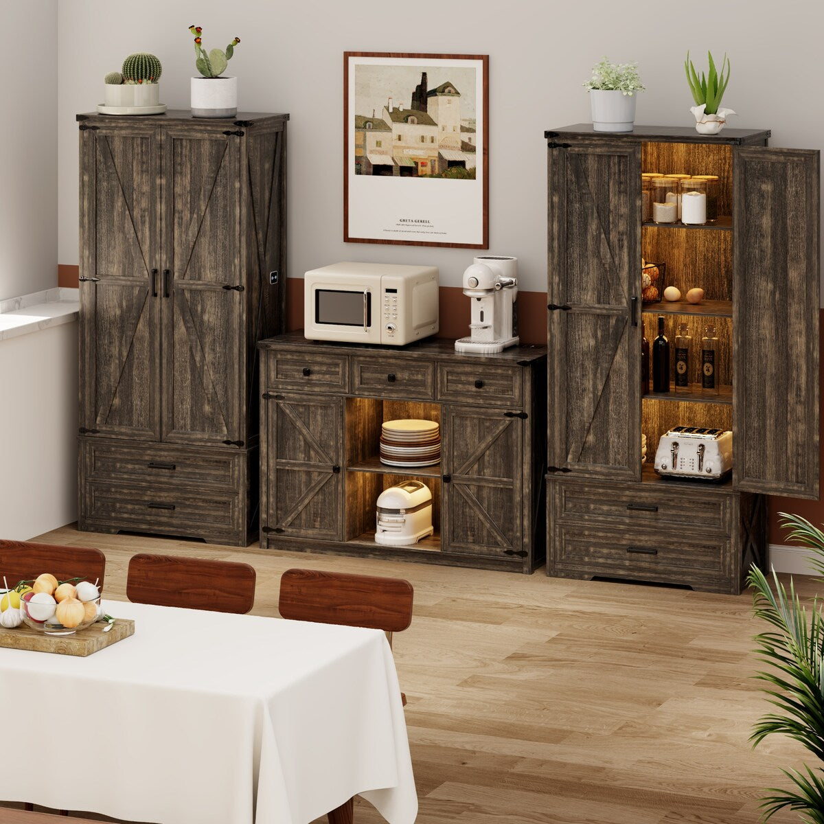 31.5" Wide Storage Cabinet With Led Light