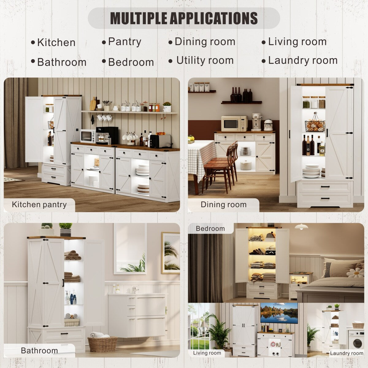 31.5" Wide Storage Cabinet With Led Light