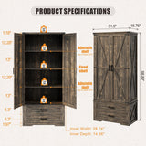 31.5" Wide Storage Cabinet With Led Light