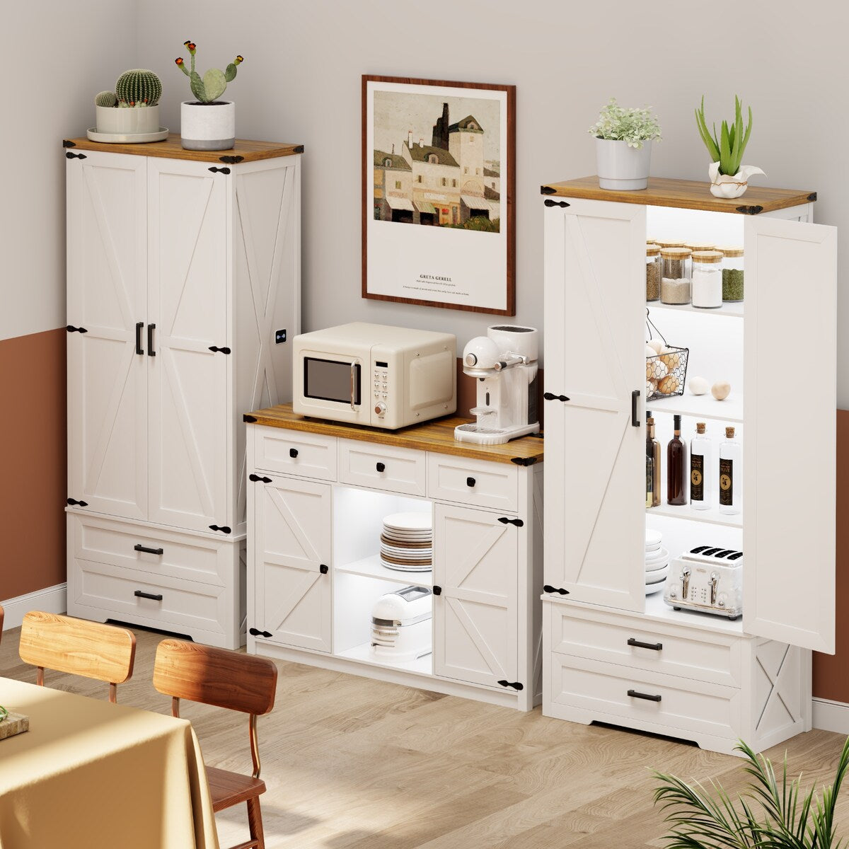 31.5" Wide Storage Cabinet With Led Light