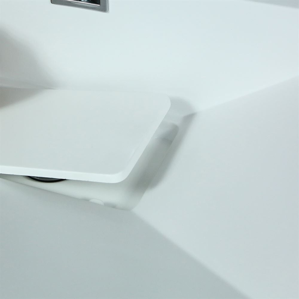 31.5" Single Sink Vanity In Neutral Finish With White Composite Granite Top
