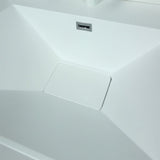 31.5" Single Sink Vanity In Neutral Finish With White Composite Granite Top
