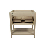 31.5" Single Sink Vanity In Neutral Finish With White Composite Granite Top