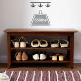 31.5" Storage Bench Wooden Shoe Bench Rustic Solid Wood Entryway Bench