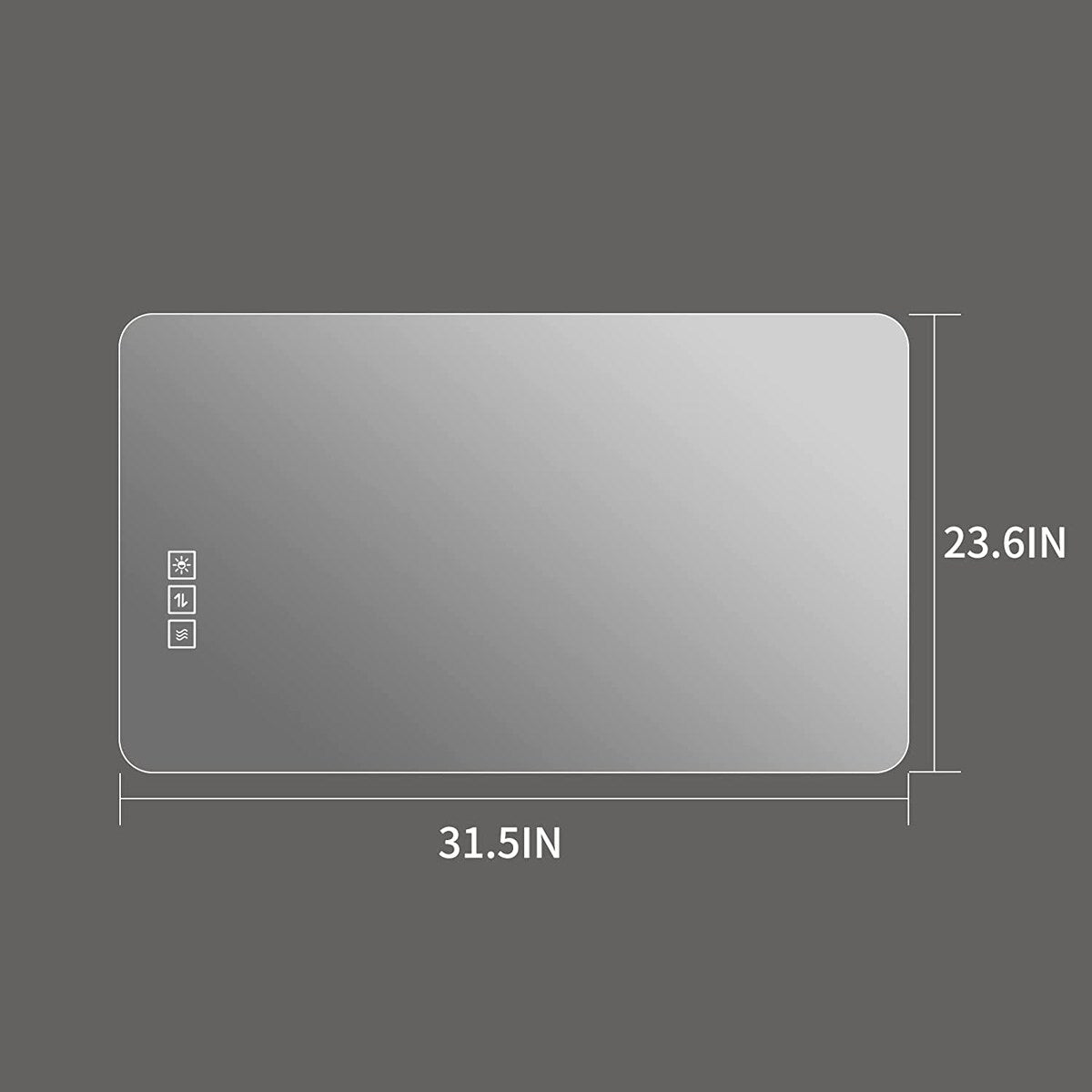 31.5" x 23.6" Wall Mounted Bathroom Mirror with LED Light and Anti-Fog