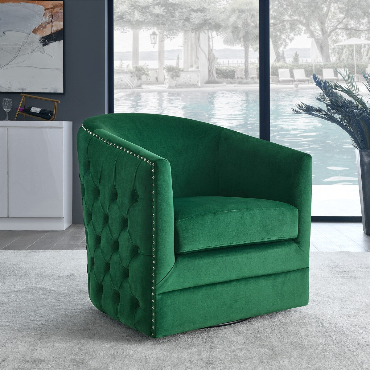 Accent Chair Sofa Chair Velvet 360 Swivel