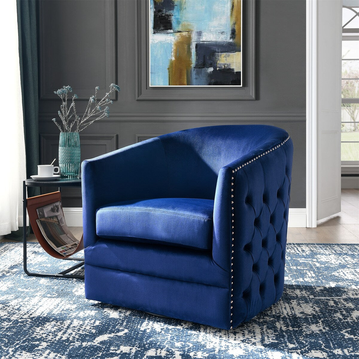 Accent Chair Sofa Chair Velvet 360 Swivel