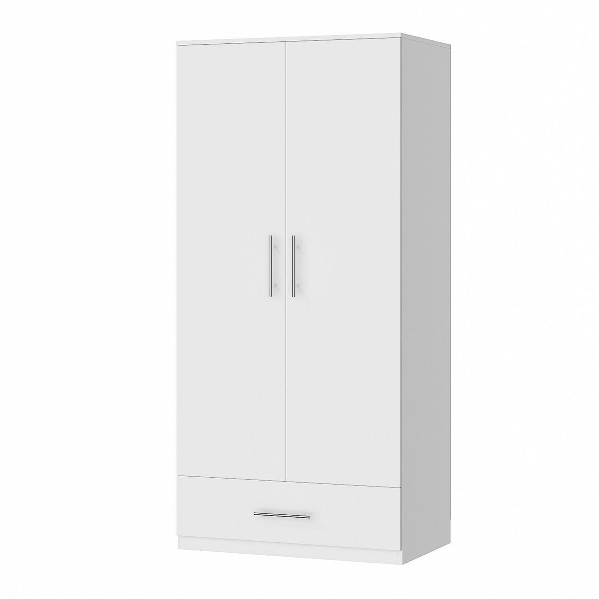31.5"W x 66.9"H Wardrobe Armoire Cloest with Drawer In Black,White