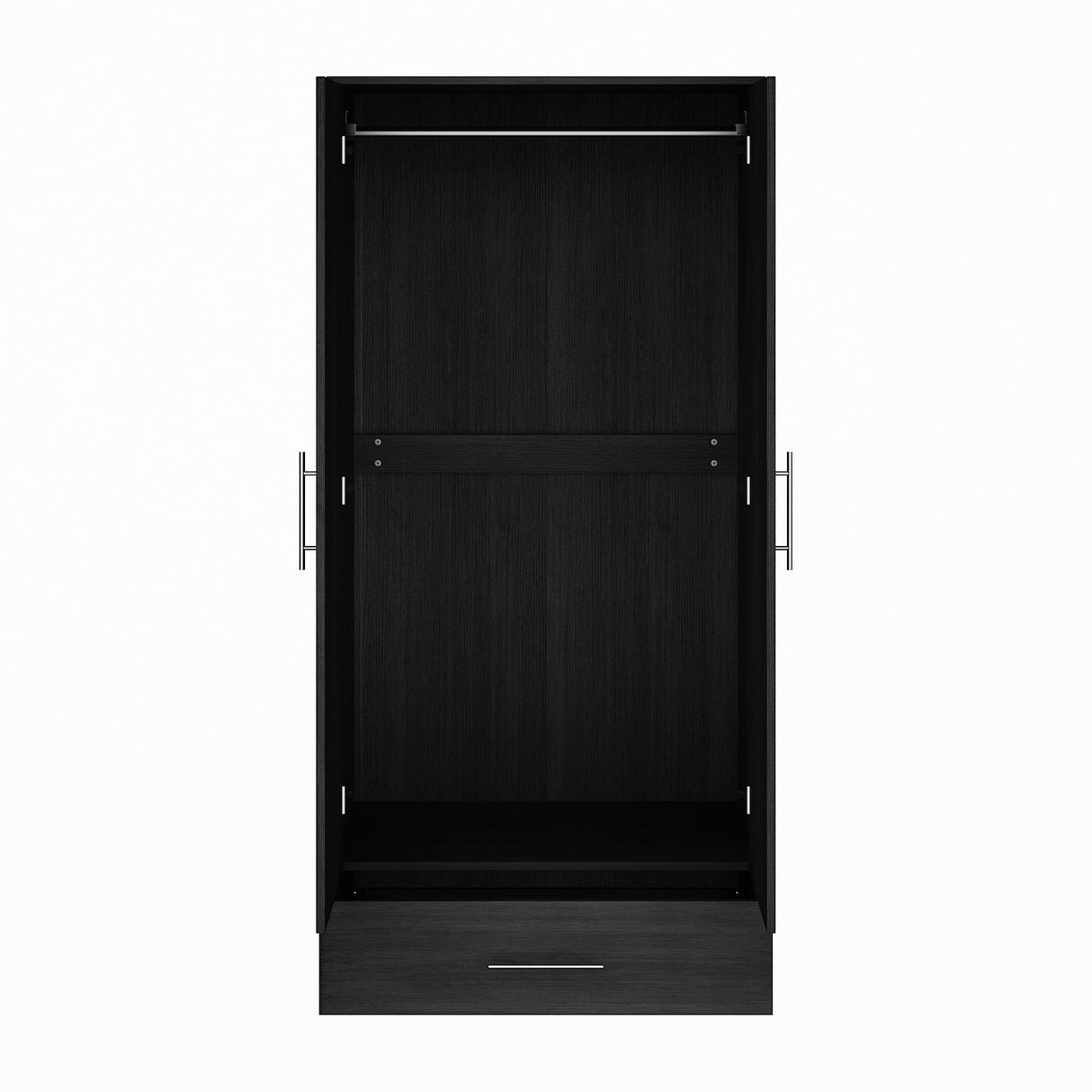 31.5"W x 66.9"H Wardrobe Armoire Cloest with Drawer In Black,White