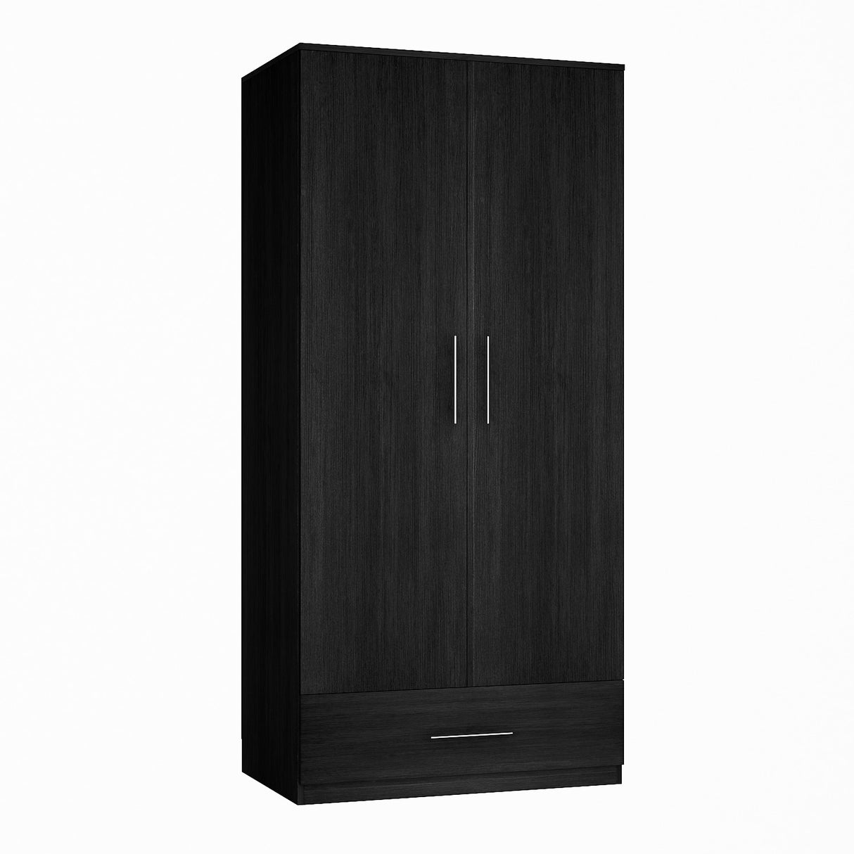 31.5"W x 66.9"H Wardrobe Armoire Cloest with Drawer In Black,White