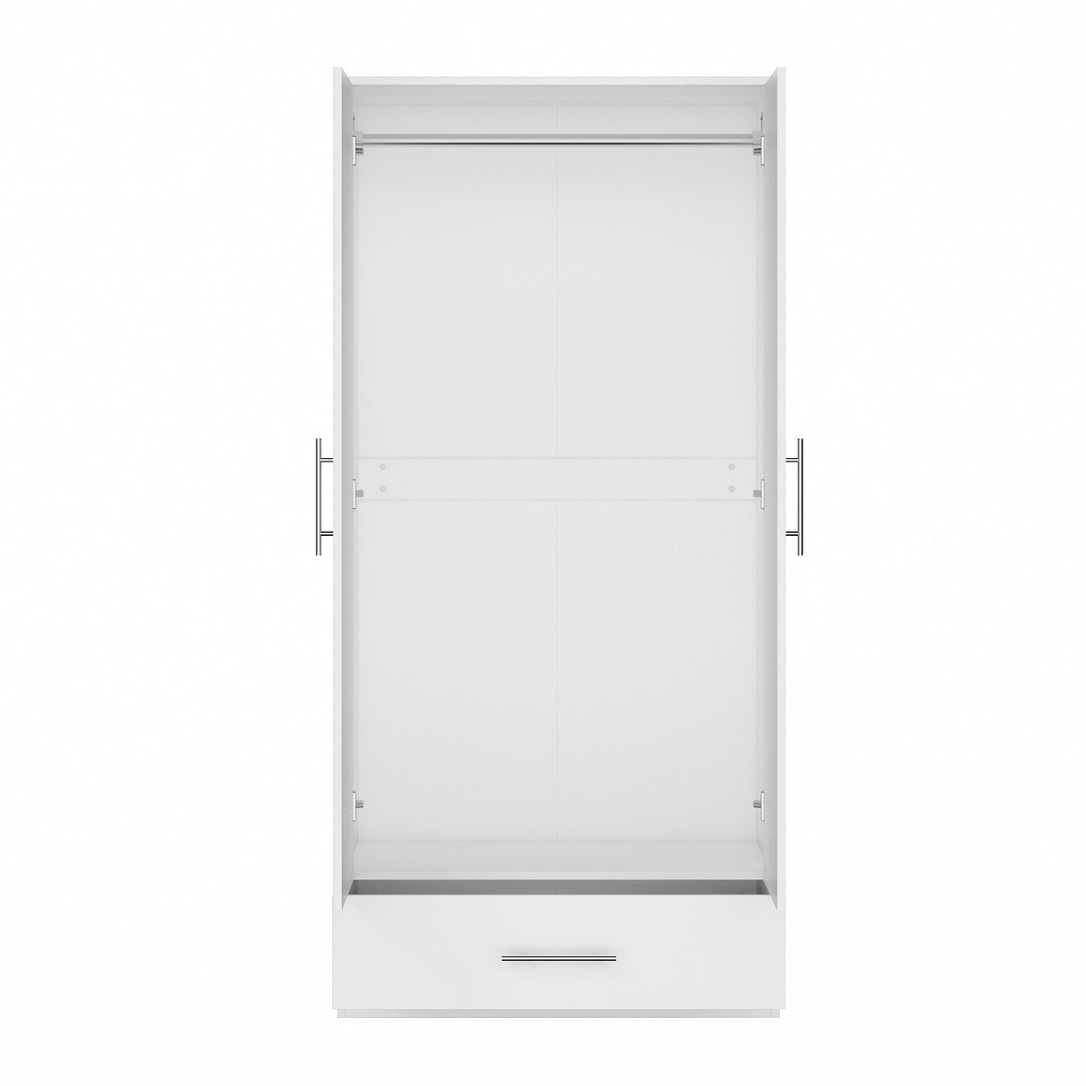 31.5"W x 66.9"H Wardrobe Armoire Cloest with Drawer In Black,White
