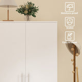 31.5"W x 66.9"H Wardrobe Armoire Cloest with Drawer In Black,White