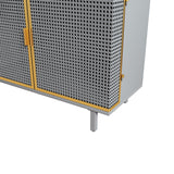 31.5'' W Credenzas and Sideboards, Buffet Cabinet with 2 Drawers and Cabinet, Made of Iron and Carbonized Bamboo