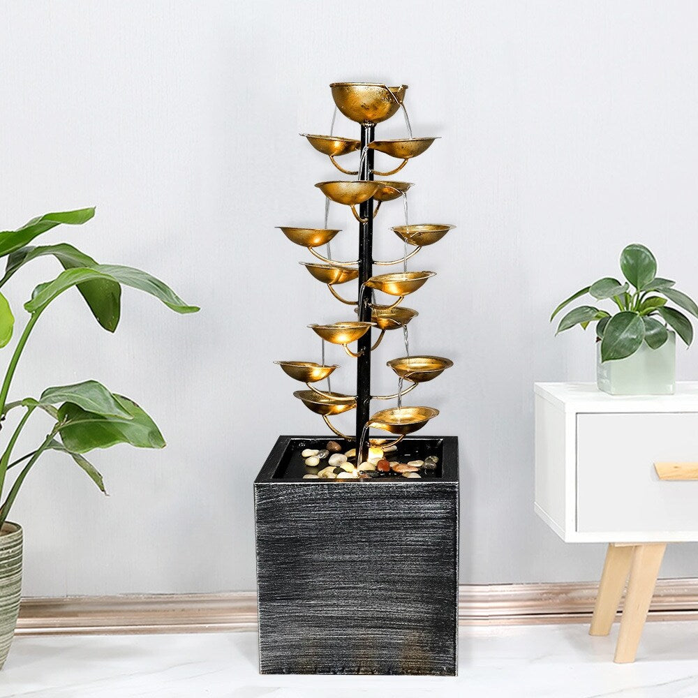 31" Gold Iron Rustic Outdoor Fountain