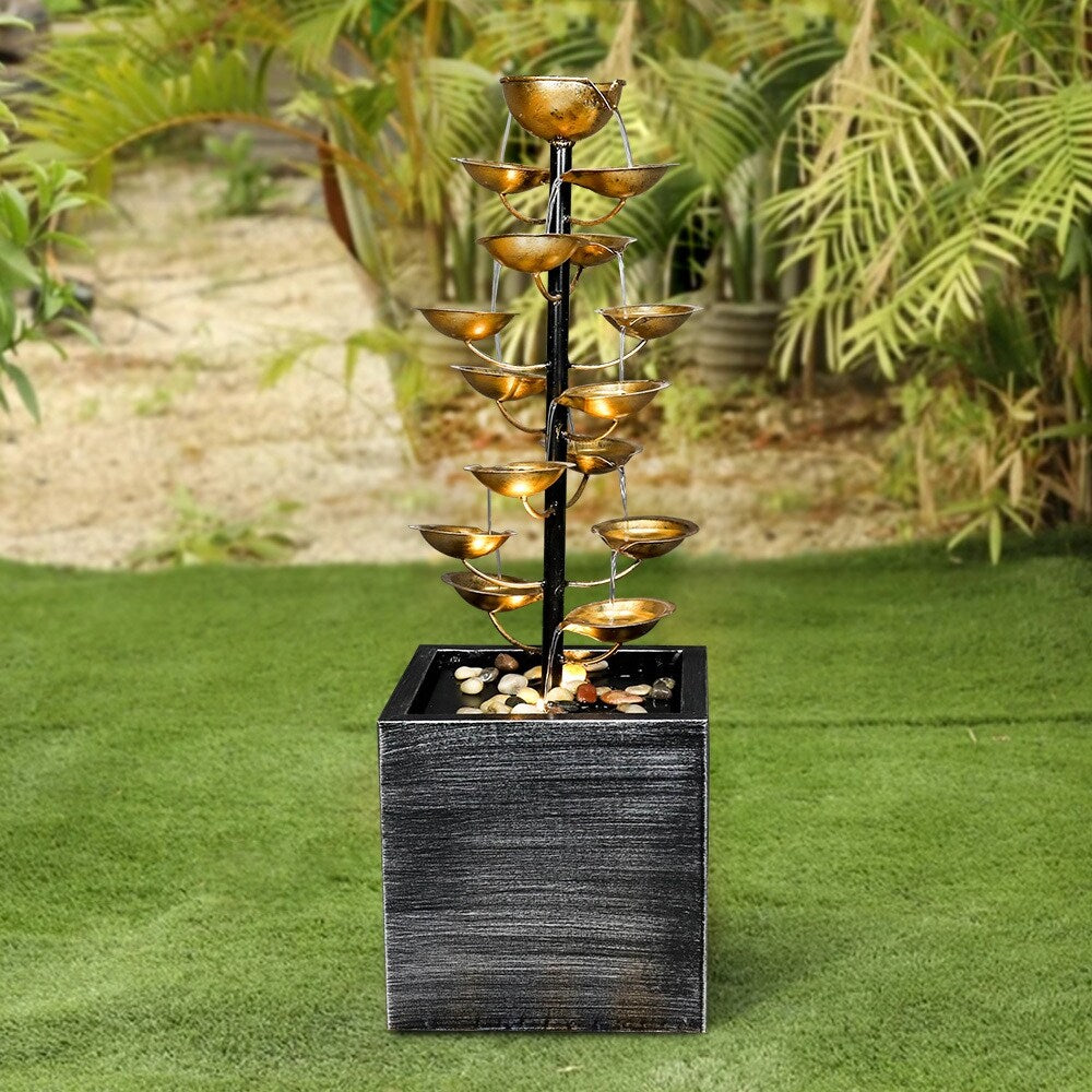 31" Gold Iron Rustic Outdoor Fountain