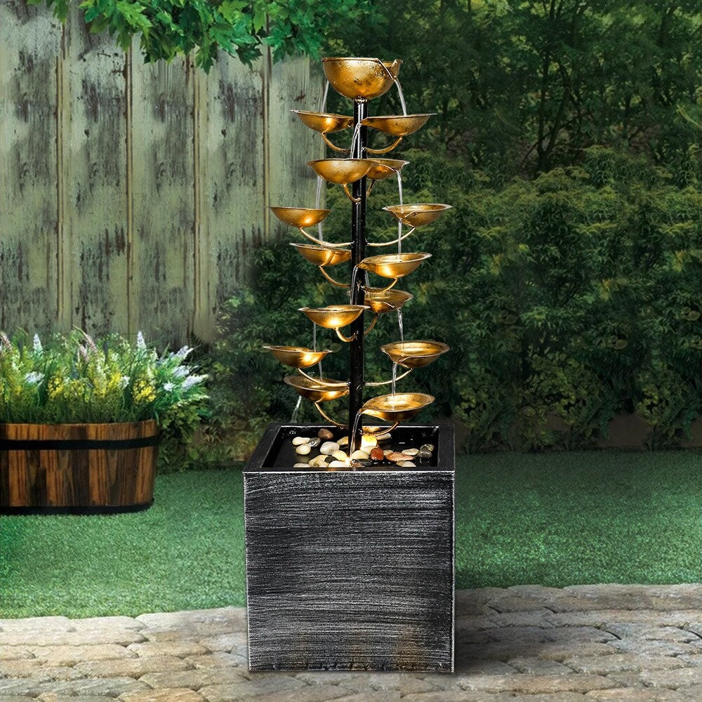 31" Gold Iron Rustic Outdoor Fountain