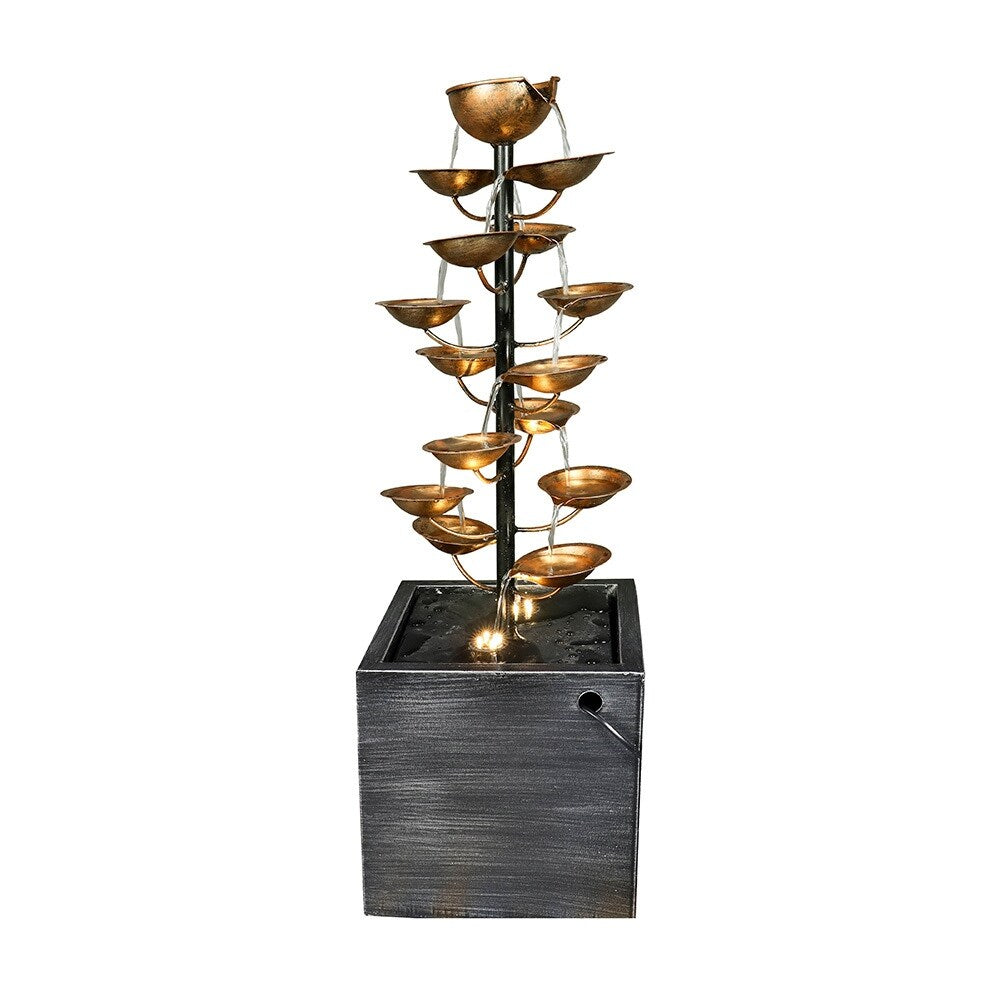 31" Gold Iron Rustic Outdoor Fountain