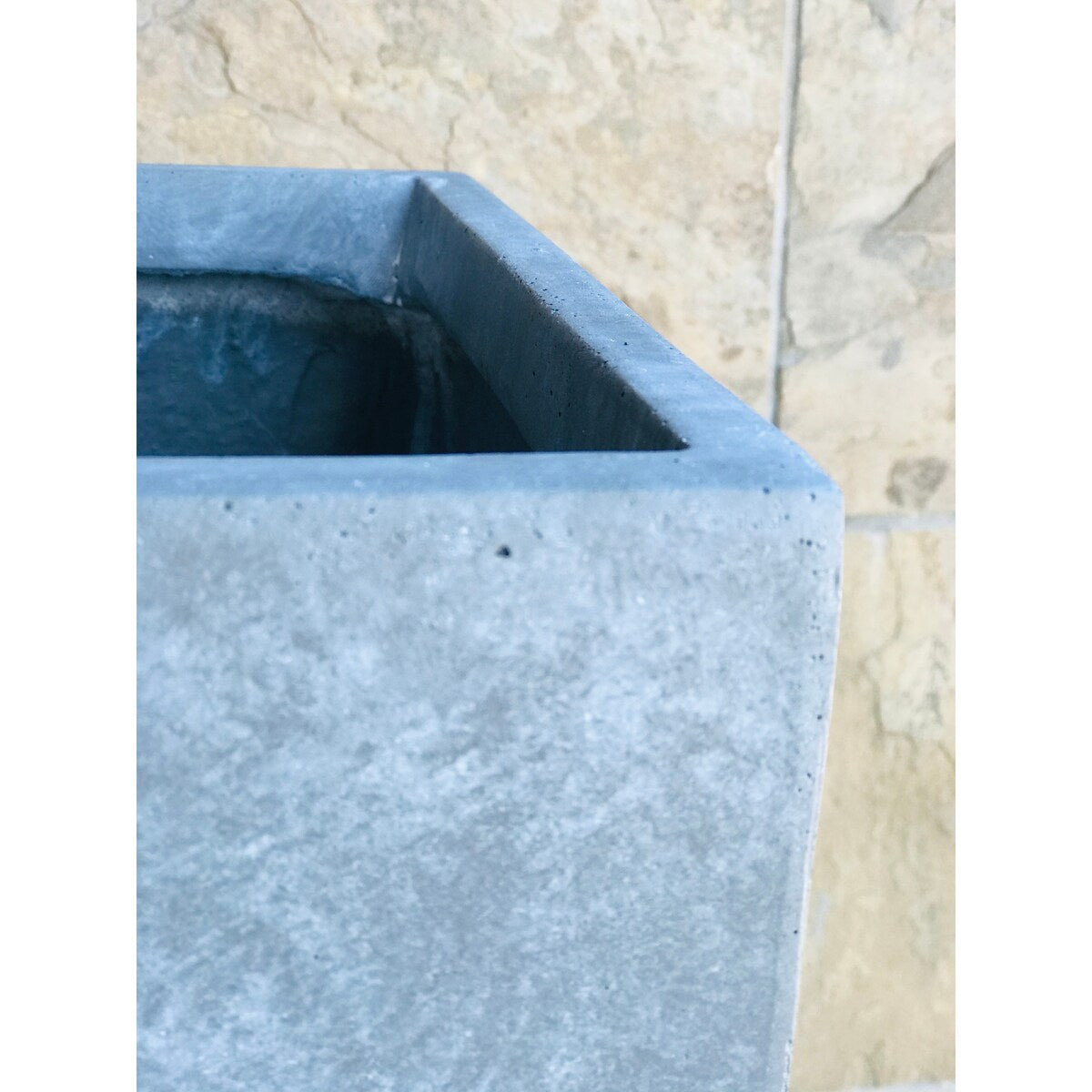 31"L Rectangular Slate Gray Concrete/Fiberglass Indoor Outdoor Modern Planter - 31"L x 15"L x 15"L