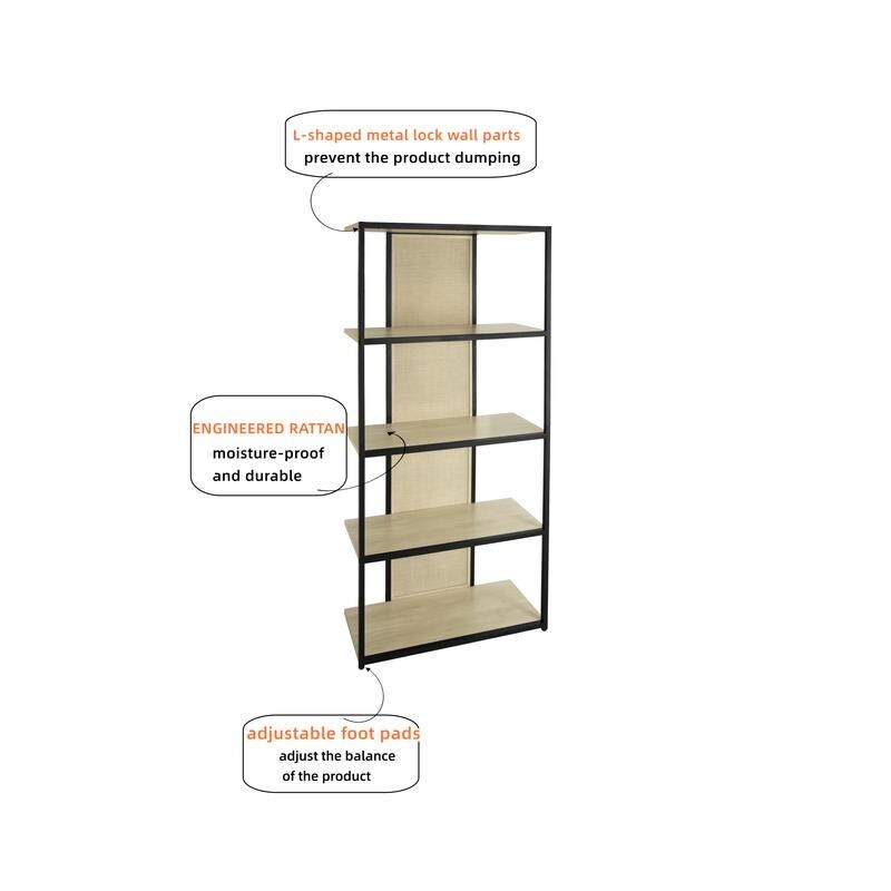 31"W 5 LAYER RACK,Suitable for Bedroom, Living Room, Study, Dining Room and Entrance