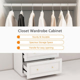 31"W Wardrobe with drawers and 2 doors,Closet Wardrobe,Armoire Wardrobe Closet with Hanging Rod