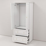 31"W Wardrobe with drawers and 2 doors,Closet Wardrobe,Armoire Wardrobe Closet with Hanging Rod