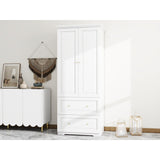 31"W Wardrobe with drawers and 2 doors,Closet Wardrobe,Armoire Wardrobe Closet with Hanging Rod