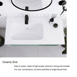 32/36/40 inch Wall Mounted Bathroom Vanity Set in Mint Green with Integrated Ceramic Sink