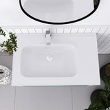 32/36/40 inch Wall Mounted Bathroom Vanity Set in Mint Green with Integrated Ceramic Sink