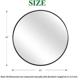 32 IN Metal Round Mirror