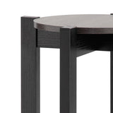 32 Inch Modern Plant Stand with Two Round Shelves, Distressed Gray, Black