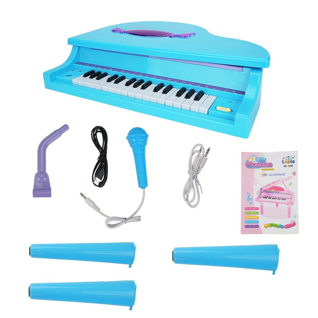 32-Key Piano Keyboard With Bench Detachable Legs Music Score Microphone