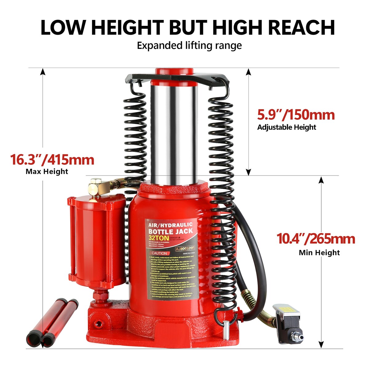 32-Ton Hydraulic Bottle Jack Air-Operated Bottle Jack Lift