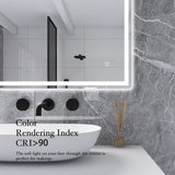 32 in. W x 24 in. H Rectangular Frameless Bluetooth Music Anti-Fog LED Light Bathroom Vanity Mirror - 32x24"