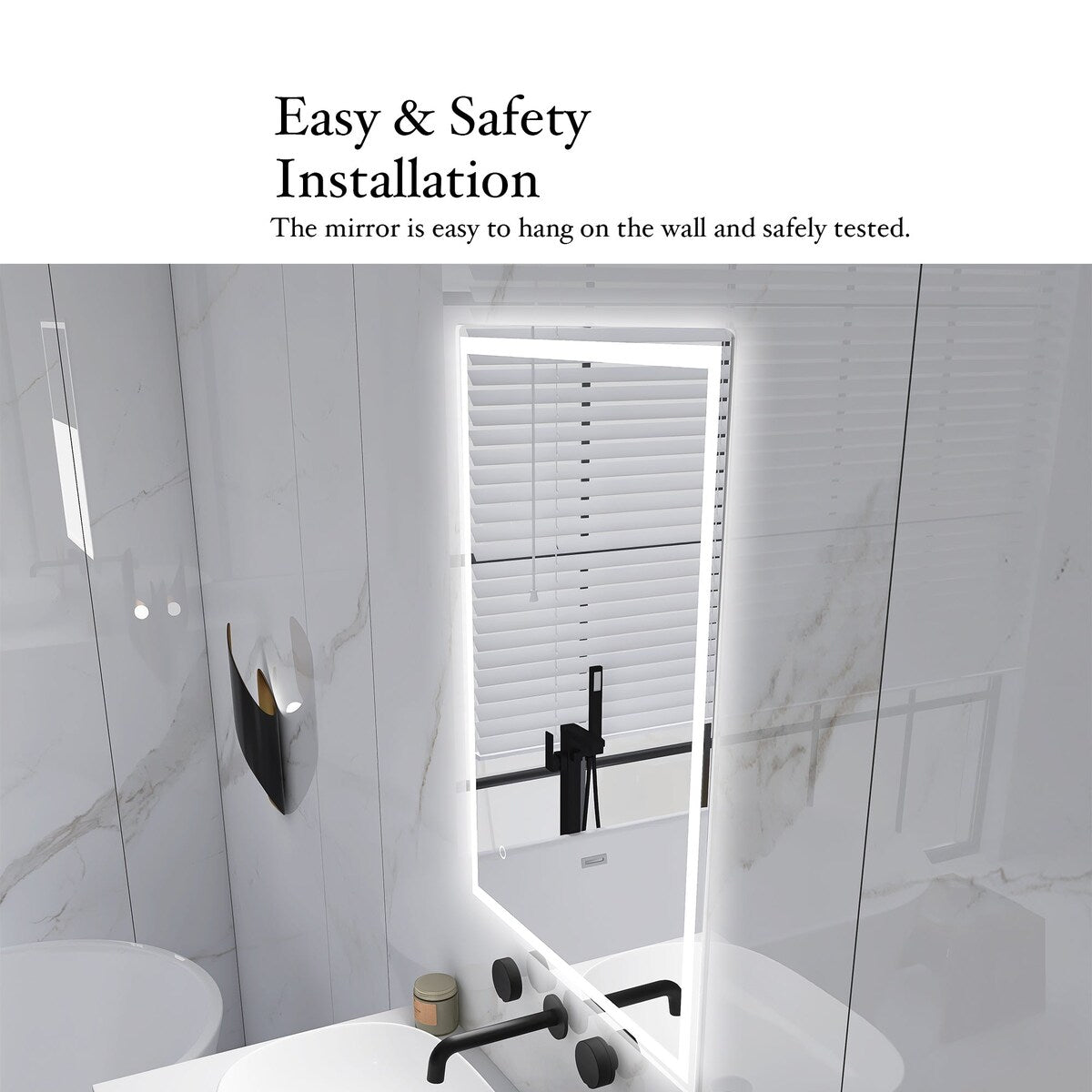 32 in. W x 24 in. H Rectangular Frameless Bluetooth Music Anti-Fog LED Light Bathroom Vanity Mirror - 32x24"