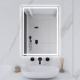 32 in. W x 24 in. H Rectangular Frameless Bluetooth Music Anti-Fog LED Light Bathroom Vanity Mirror - 32x24"