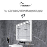32 in. W x 24 in. H Rectangular Frameless Bluetooth Music Anti-Fog LED Light Bathroom Vanity Mirror - 32x24"