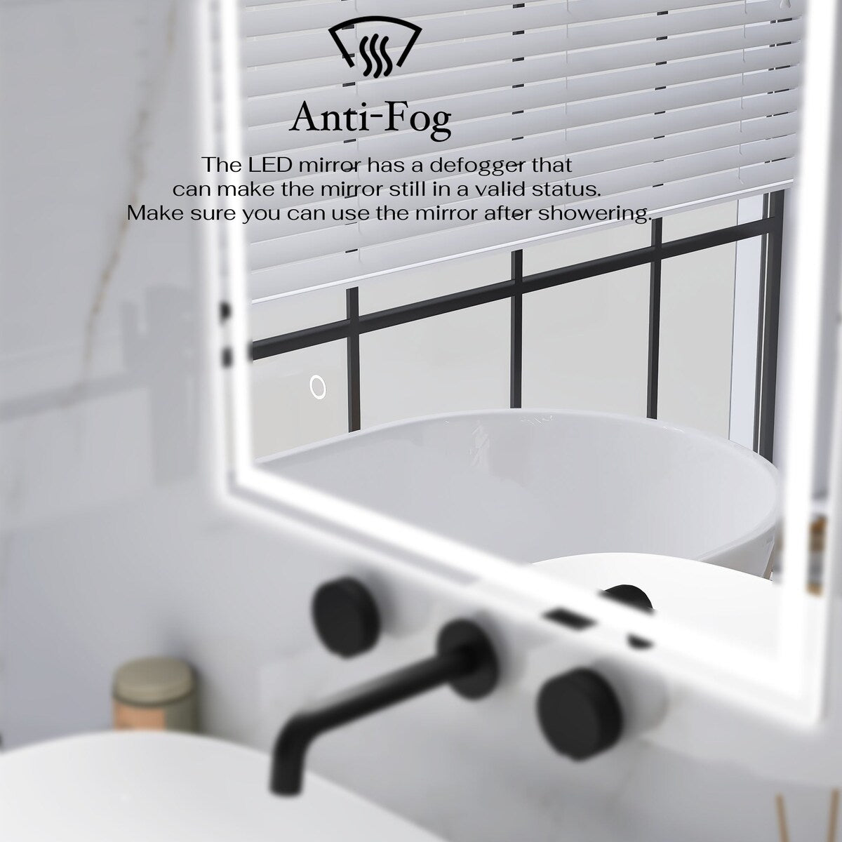 32 in. W x 24 in. H Rectangular Frameless Bluetooth Music Anti-Fog LED Light Bathroom Vanity Mirror - 32x24"